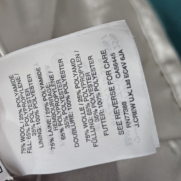 J.CREW wool Coat Size 12 In Emerald Green - Picture 6 of 8